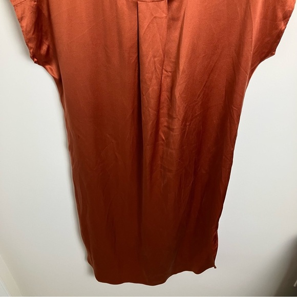 Banana Republic Serenade 100% Silk Shirtdress in Warm Copper Small - Picture 9 of 13